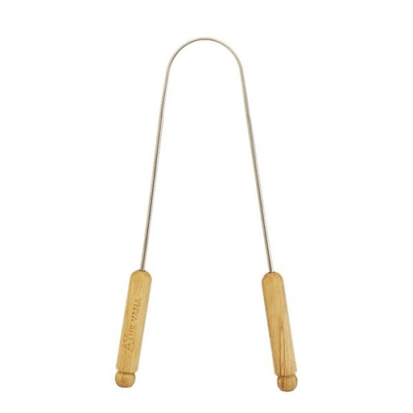 Gratte-langue réutilisable  en bois et inox