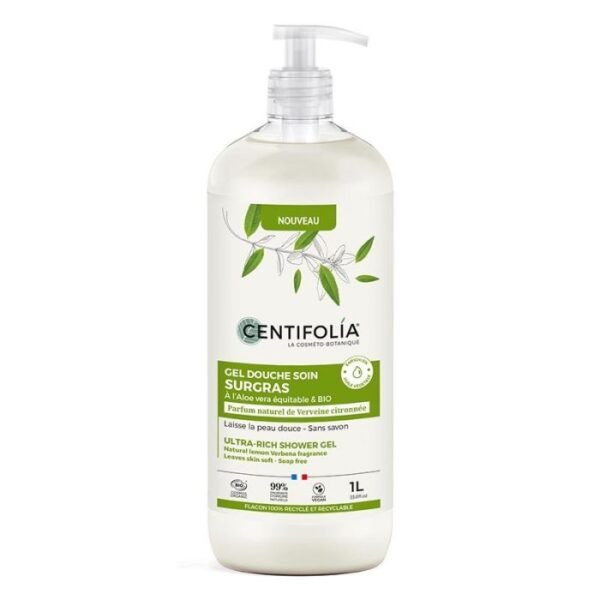 Gel Douche Soin Surgras Verveine Citronnée Bio 1 litre - Centifolia